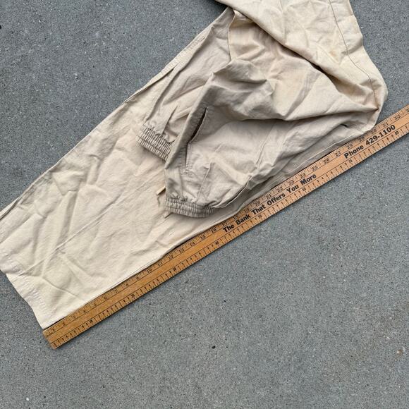 Vintage Hunt Club Linen Cotton Cream Beige Elastic Waist Casual Pants Slacks MED - Picture 7 of 7